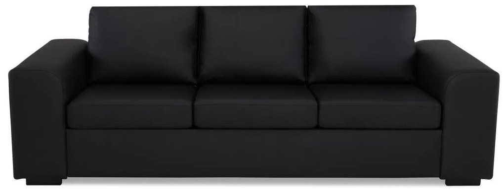 Canapea Scandinavian Choice B109Numărul de locuri: 3, Negru, 232x90x84cm, Piele eco, Picioare: Lemn