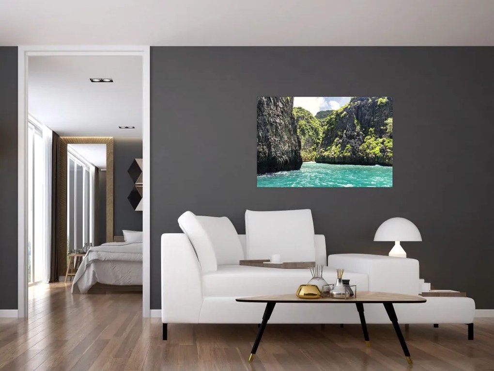 Tablou cu râu montan (90x60 cm)