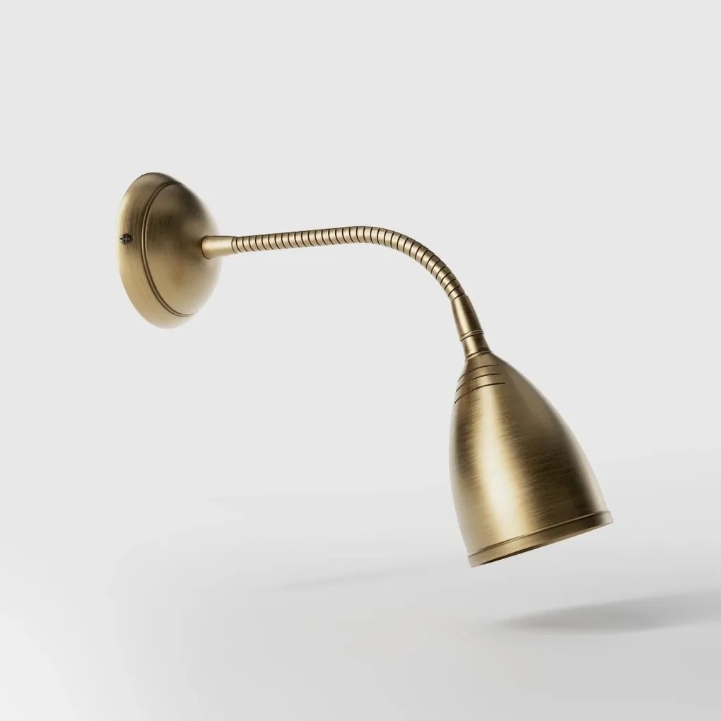 Aplica de perete din alama cu spot si brat flexibil Stoccolma