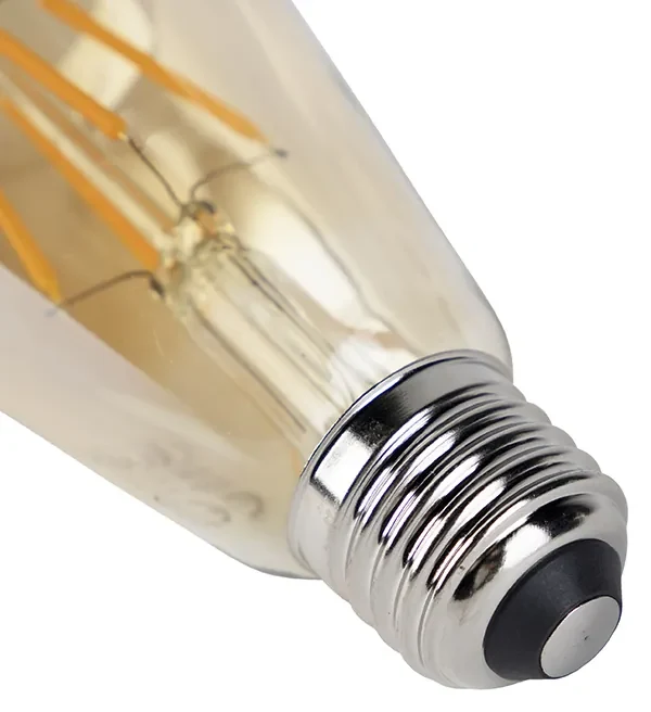 Filament LED ST64 4W 2200K auriu cu senzor lumină-întuneric