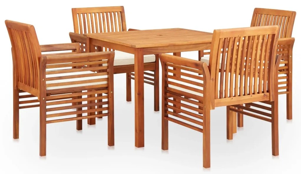 vidaXL Set mobilier de exterior cu perne 5 piese lemn masiv de acacia