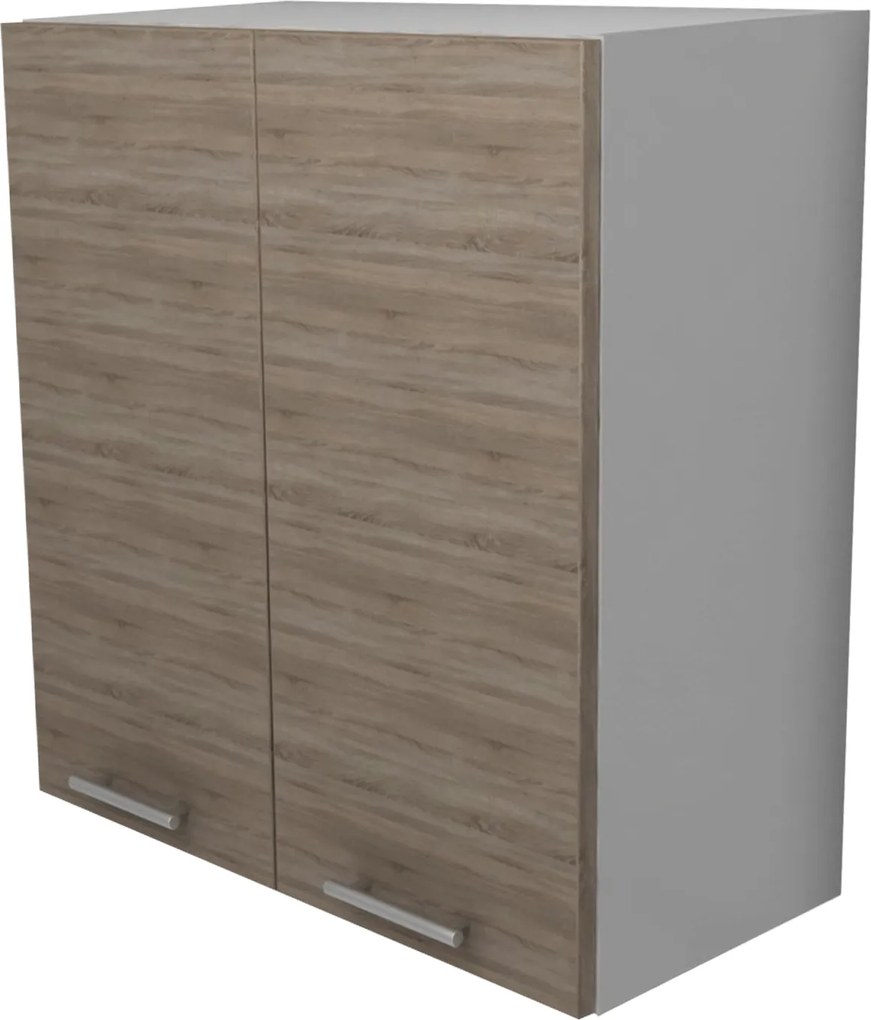 Corp Superior Lecce, 2 Usi, Stejar Sonoma Inchis/Alb, 60 x 30 x 65 cm