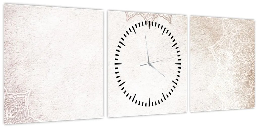 Tablou - Mandala pe zid (cu ceas) (90x30 cm)