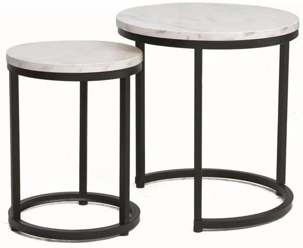 Set mese de cafea Hola – marmura alba/negru