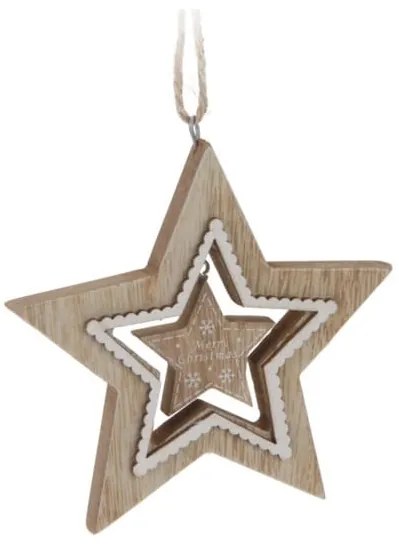 Decoratiune in forma de stea din lemn 11 cm
