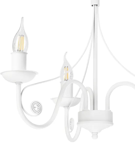 Lustră pe lanț DONATO 3xE14/40W/230V alb