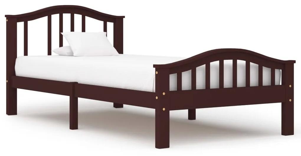 283329 vidaXL Cadru de pat, maro închis, 100 x 200 cm, lemn masiv de pin