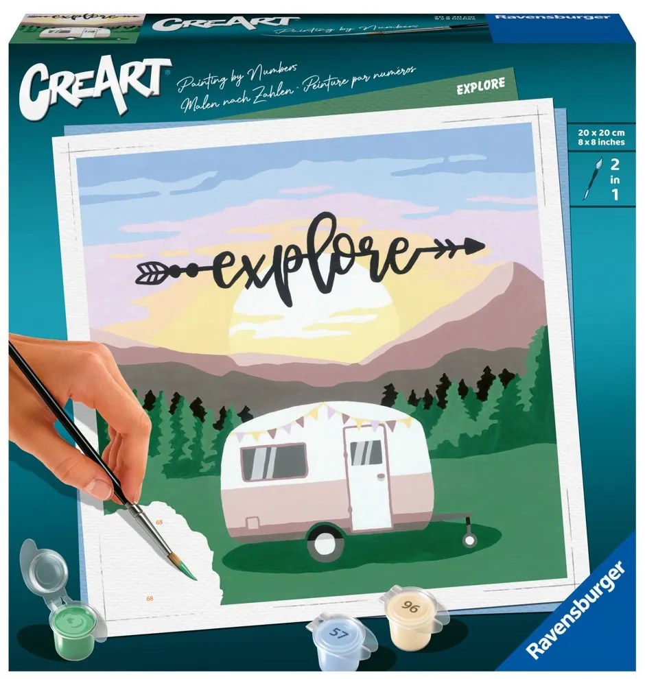 CREART PICTURA PE NUMERE PENTRU ADULTI RULOTA EXPLORE - RAVENSBURGER (RVSPBN20271)