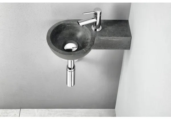 Sapho - Lavoar suspendat de colț BLOK 40 x 23 cm, montare pe dreapta, antracit