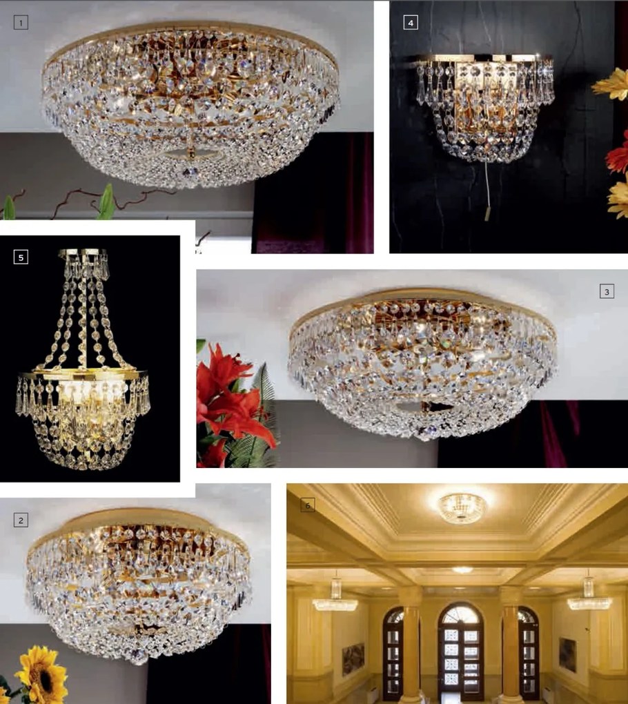 Lustra aplicata cristal Schöler design de lux Sheraton 55cm, 24K gold plated