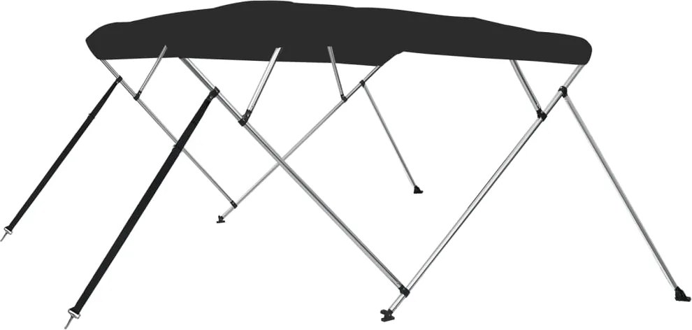vidaXL Parasolar barcă Bimini cu 4 arcuri, negru, 243x244x137 cm
