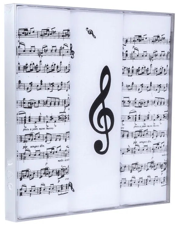Batiste de bărbaţi cu imprimeu NOTE muzicale, set 3 buc