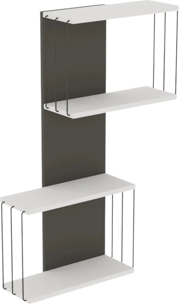 Raft DESTAN, alb/gri, PAL melaminat, 65x19x96 cm