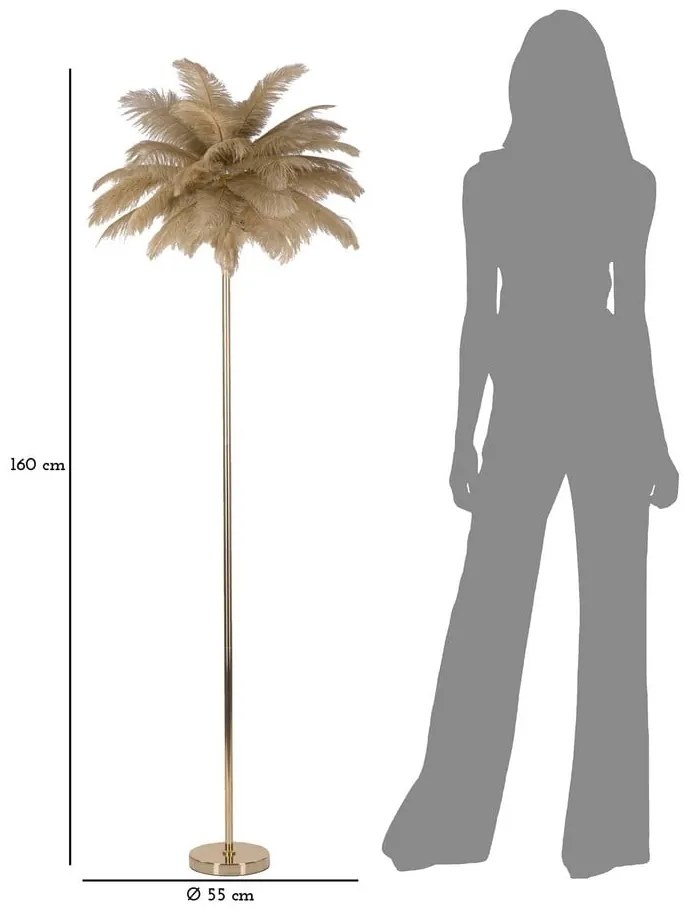 Lampadar auriu (înălțime 160 cm) Palm – Mauro Ferretti