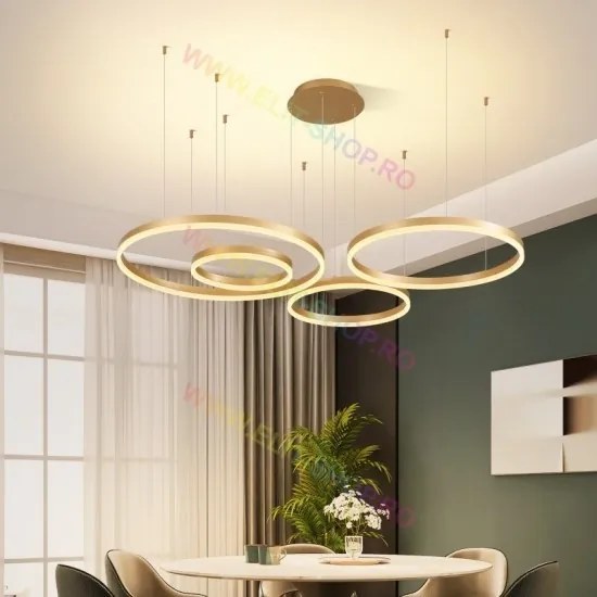 Lustra LED Cu Telecomanda, Elit's Esn1796-GD, 226W, GOLD
