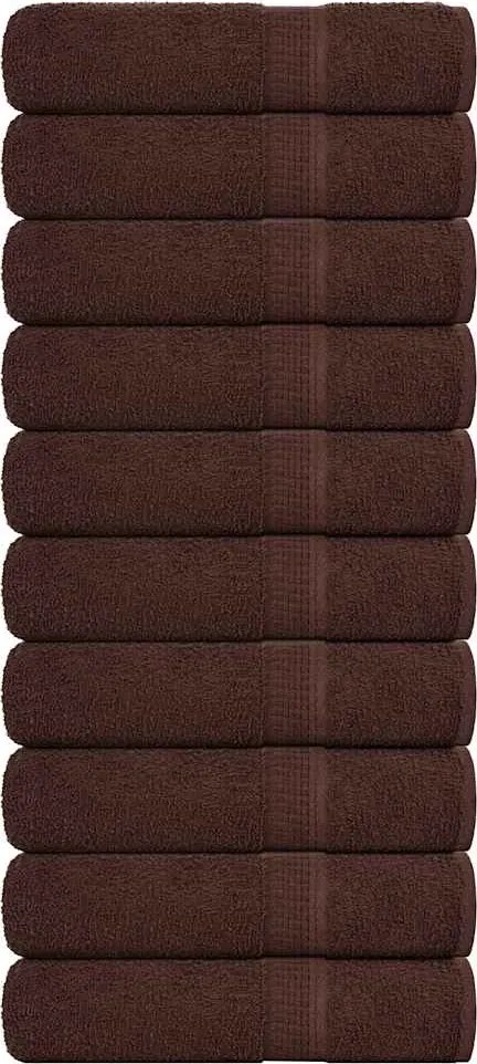 vidaXL Prosoape de mâini, FROGN, 10 buc., maro, 50x100 cm, 360 g/m²