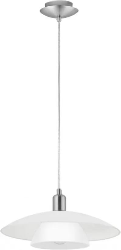 Lustra tip pendul Brenda II sticla / otel, alb, 1 bec, diametru 40 cm, 230 V