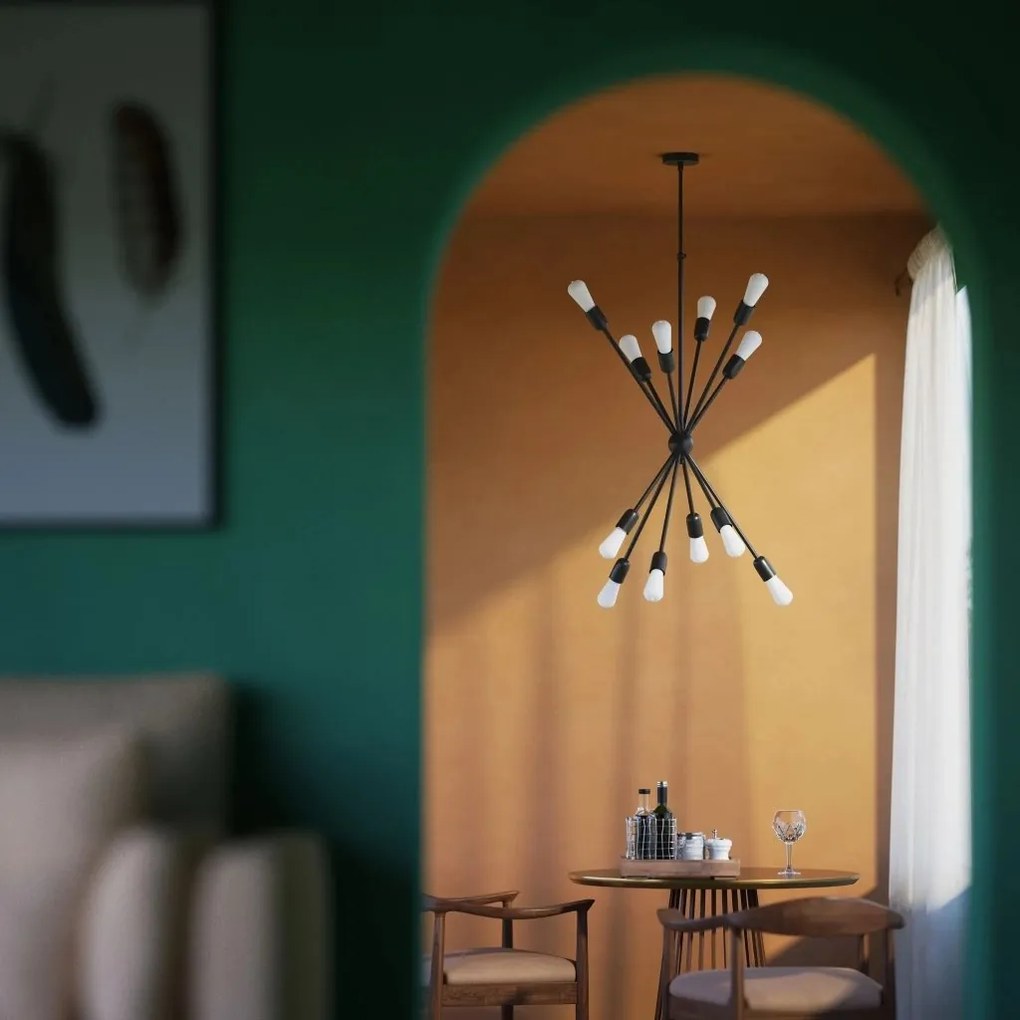 Lustra din alama cu 12 surse de lumina Sputnik