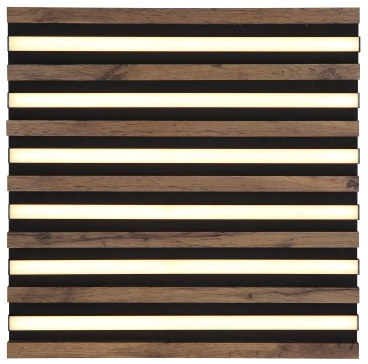 Plafoniera LED riflaj MDF cu efect de lemn HAYDEN 45x45cm