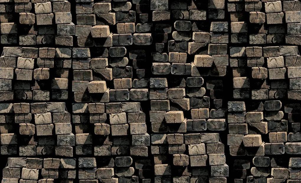 Fototapet - Grămada piloților din lemn (254x184 cm), în 8 de alte dimensiuni noi