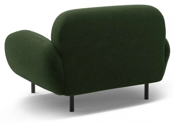 Fotoliu verde cu tapițerie din țesătură bouclé Poppy – Micadoni