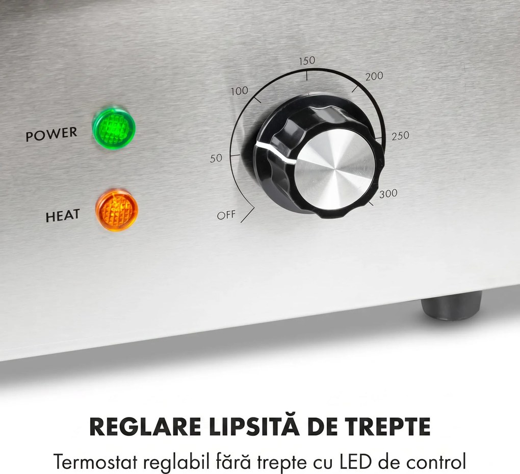 Klarstein Grillmeile 3000G, grătarul electric, 3000 W, placă de grill, 54,5 x 35 cm, netedă