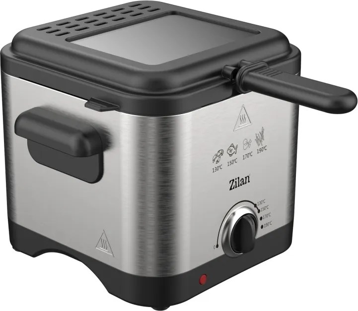 Friteuza electrica ZILAN ZLN4185 - 2.5L, 1600W, termostat reglabil 130-190°C, inox
