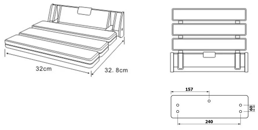 Scăunel pentru duș Aqualine Handicap – Sapho