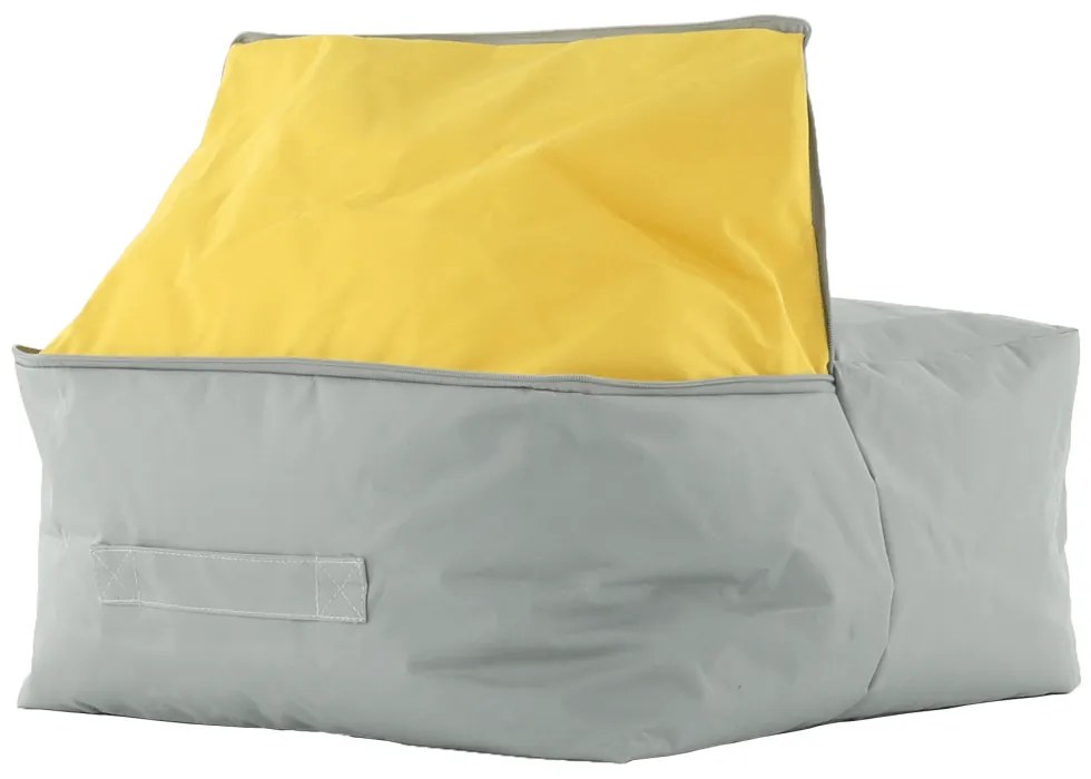 Fotoliu tip sac, gri/material textil verde, ALIMOR