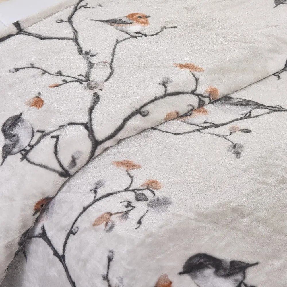 Lenjerie de pat gri din micropluș/cocolino pentru pat de o persoană 140x200 cm Ronja – My House