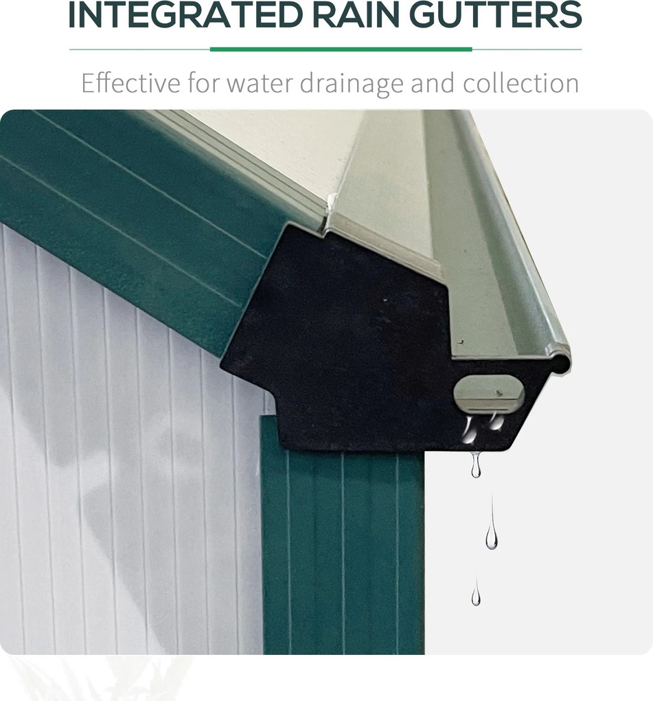 Outsunny Sera pentru plante din aluminiu kit sera de gradina walk-in din policarbonat cu ventilatie, Verde | Aosom Romania