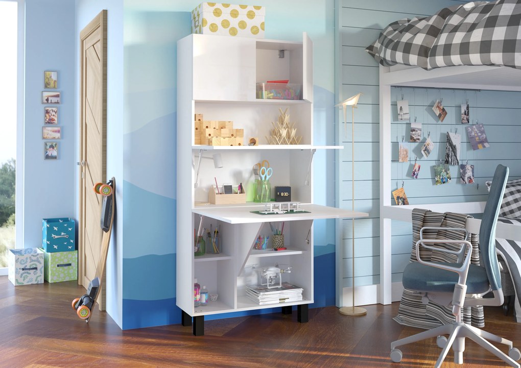 Masă PC Home (alb lucios). Promo -7%. 1124933
