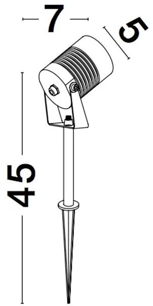Tarus cu spot LED orientabil pentru iluminat exterior IP65 STAKE III