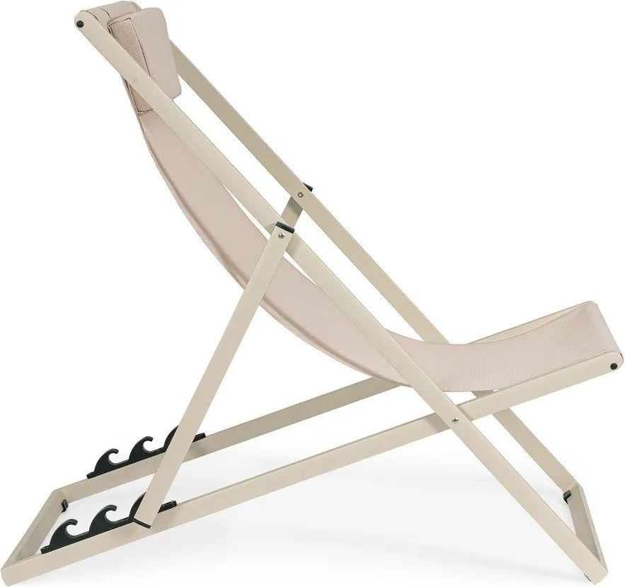 Șezlong de grădină bej din metal Taylor – Bizzotto