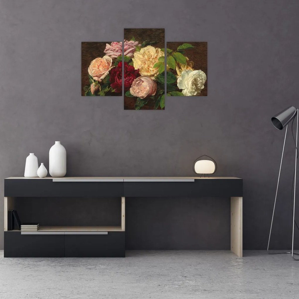 Tablou - Henri Fantin-Latour, Roses de Nice on a Table, reproducere (90x60 cm)
