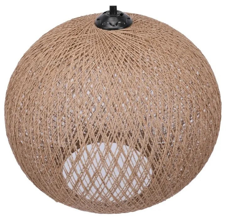 Lustră bej cu abajur din iută ø 38 cm – Opviq lights