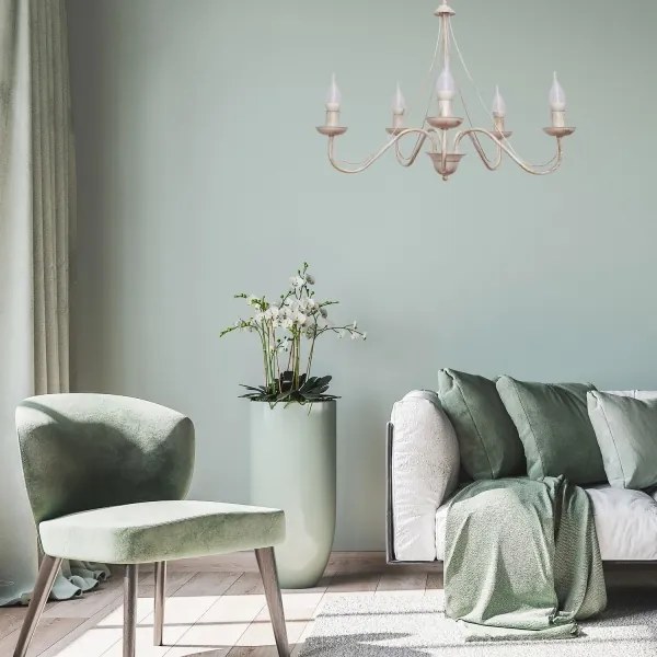 Lustră pe tijă MALBO III 5xE14/10W/230V