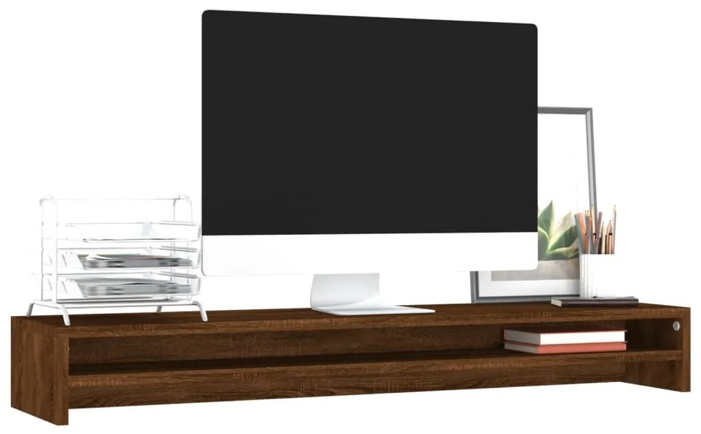 Suport pentru monitor stejar maro 100x24x13 cm lemn prelucrat Stejar brun