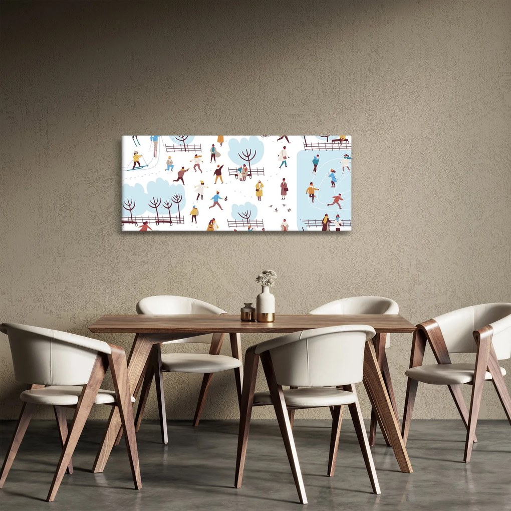 Tablou - O iarnă fericită (120x50 cm)