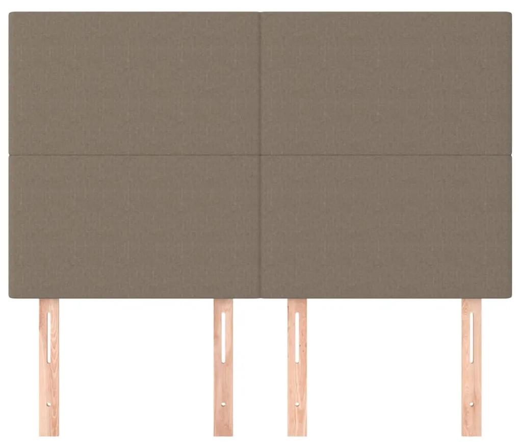 Tablii de pat, 4 buc, gri taupe, 72x5x78 88 cm, textil 4, Gri taupe, 144 x 5 x 118 128 cm