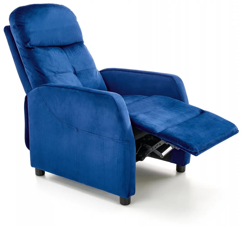 Fotoliu recliner Felipe 2 velvet bleumarin H103 cm