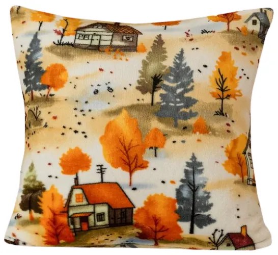 Husa cocolino pentru pernuta AUTUMN VILLAGE 45x45 cm, colorat