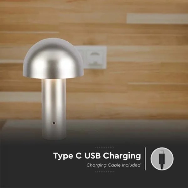 Lampă LED de birou reglabilă, reîncărcabilă, 1W, 5V, 3000-6000K, 1800 mAh, aurie