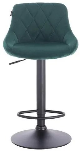 HR1054W Scaun Verde din Carifea cu Bază Neagră