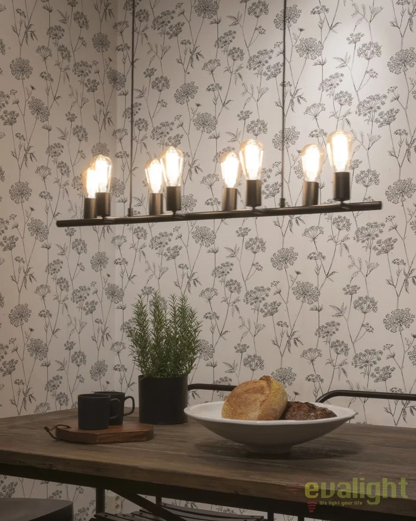 Lustra moderna cu 8 surse de lumina directionabile MIAMI, negru MIAMI/H8/B