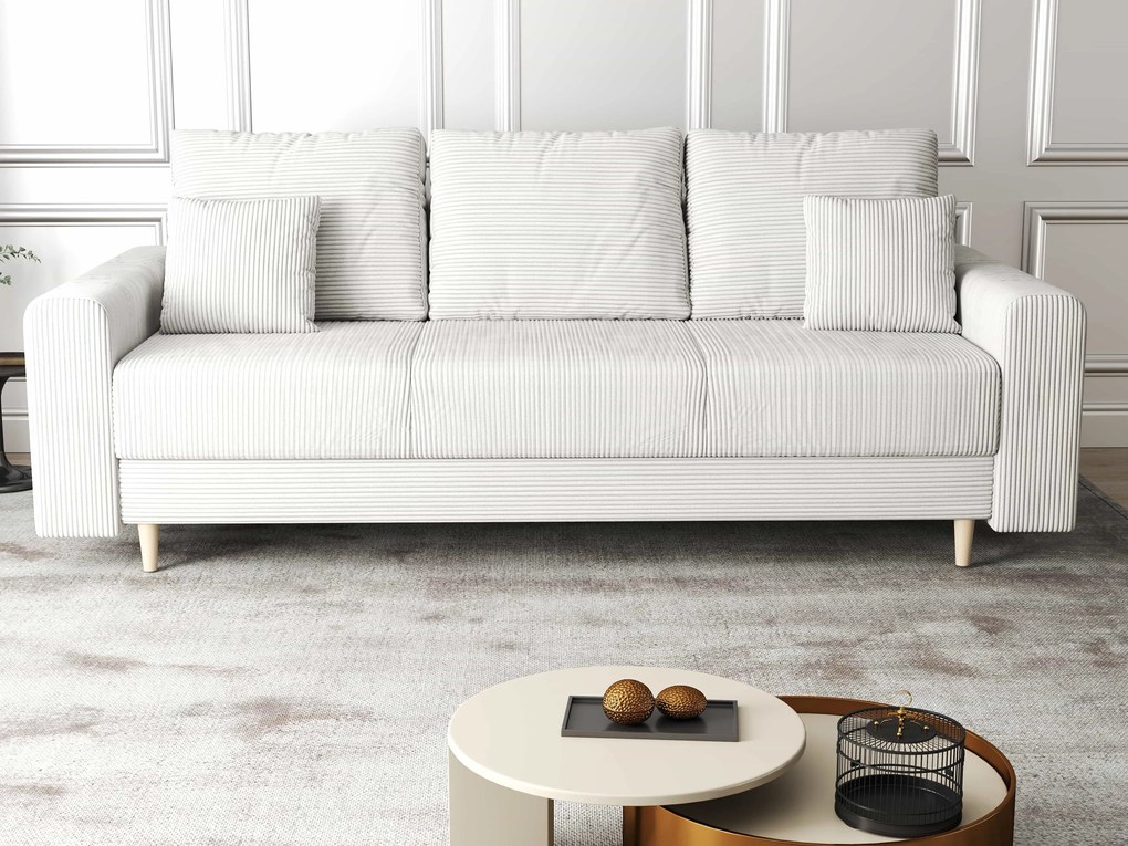 Canapea extensibilă dumonde cu ladă de depozitare si sezut confortabil din spuma high-density, Kronos Zoom Gri 210x100 cm