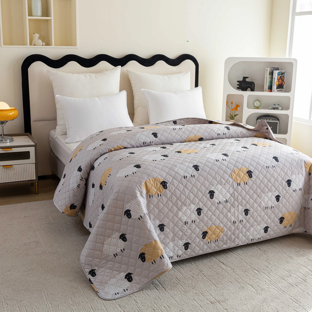 Cuvertura de pat SHEEP DREAM gri Dimensiune: 170 x 210 cm