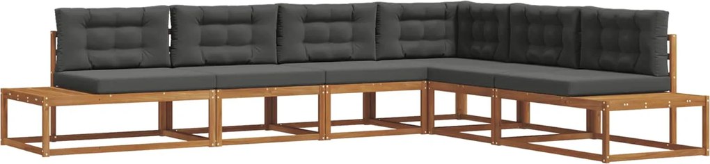 vidaXL Set de canapele de exterior 6 Bucată Natural și Antracit