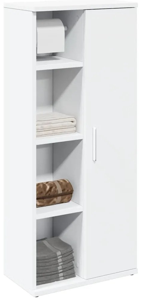 vidaXL Dulap de baie cu suport role, alb, 39x22x90 cm