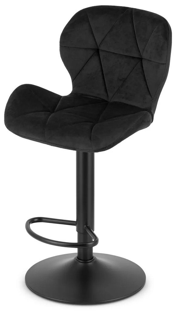 Scaun de bar cu picior negru WEST VELVET, negru